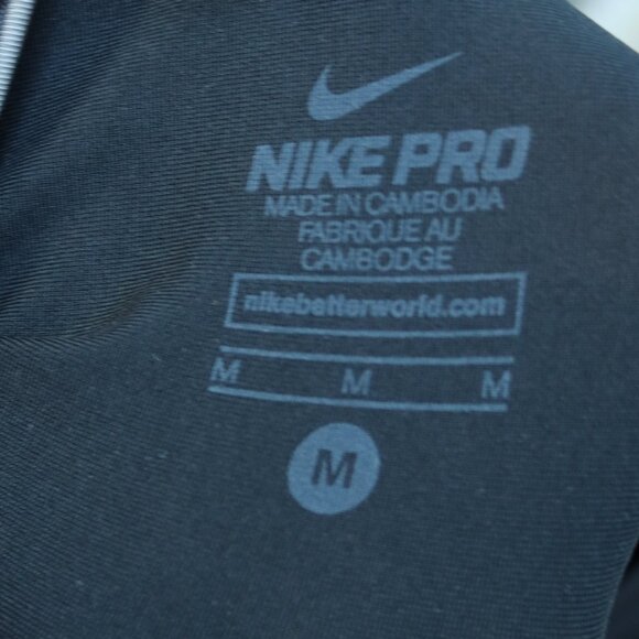 Nike Pro Hyperstrong Black Grey Football Compression Shirt w Pads Sz MEDIUM - Picture 9 of 12